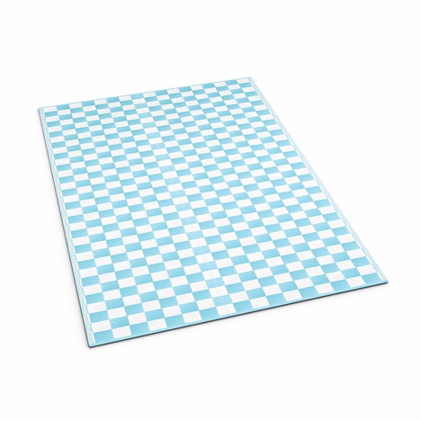 Sky Blue Checkered Mat - Shradha Mats