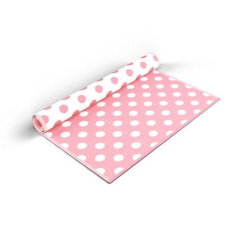 Baby Pink Polka Dots Mat - Shradha Mats