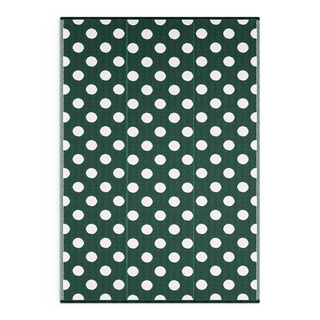 Bottle Green Polka Dots Mat - Shradha Mats