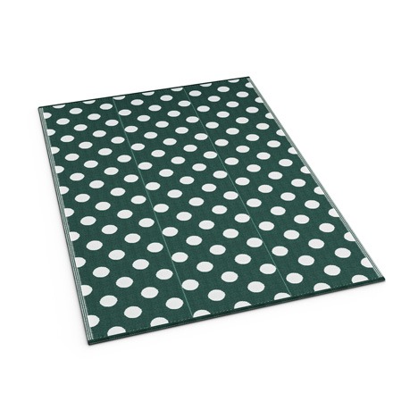 Bottle Green Polka Dots Mat - Shradha Mats