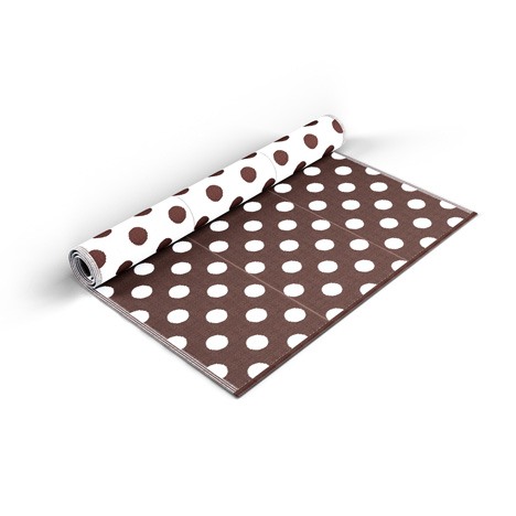 Brown Polka Dots Mat - Shradha Mats