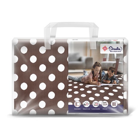 Brown Polka Dots Mat - Shradha Mats