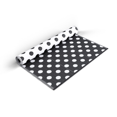 Dark Grey Polka Dots Mat - Shradha Mats