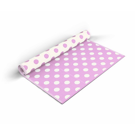 Lilac Polka Dots Mat - Shradha Mats