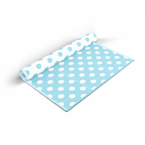 Sky Blue Polka Dots Mat - Shradha Mats