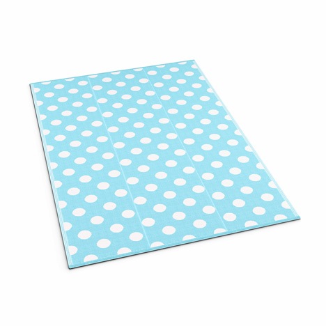 Sky Blue Polka Dots Mat - Shradha Mats