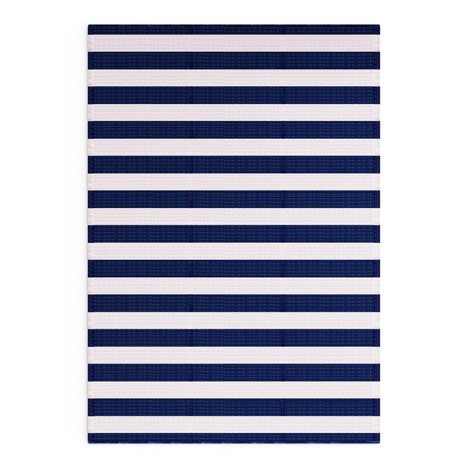 Navy Blue Stripes Mat - Shradha Mats