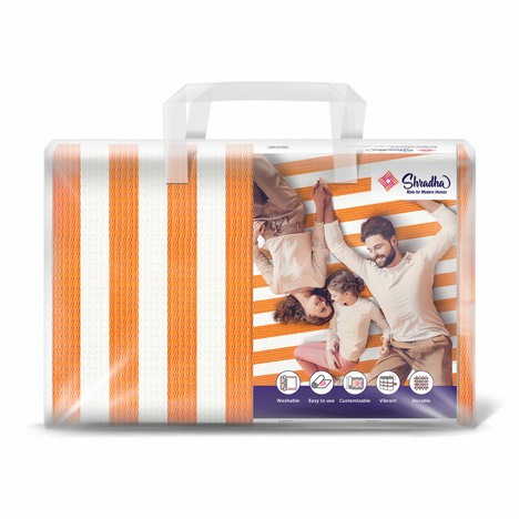 Orange Stripes Mat - Shradha Mats